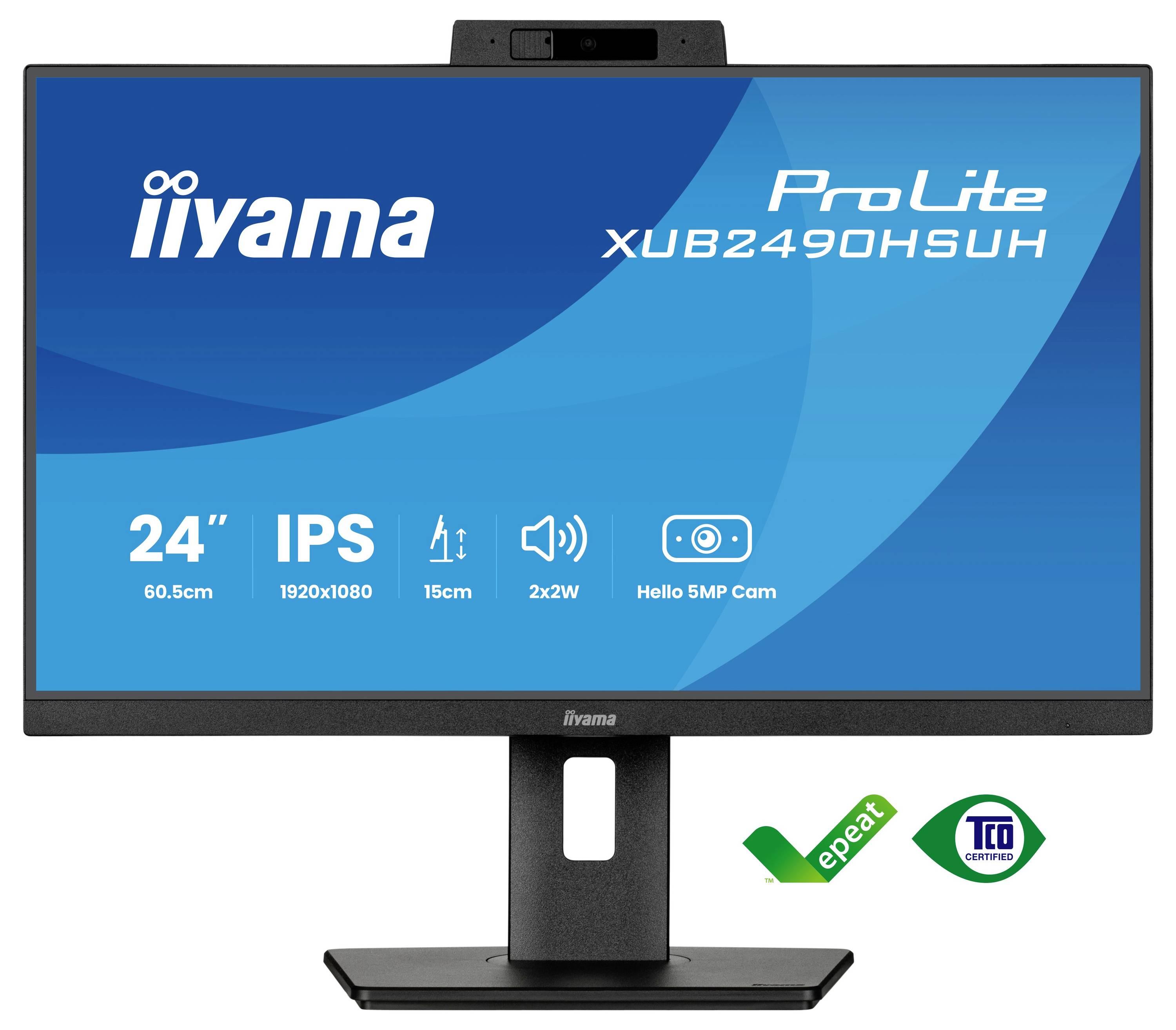 Arrière d'un moniteur gris iiyama avec un pied, affichant des supports de montage pour l'installation murale.