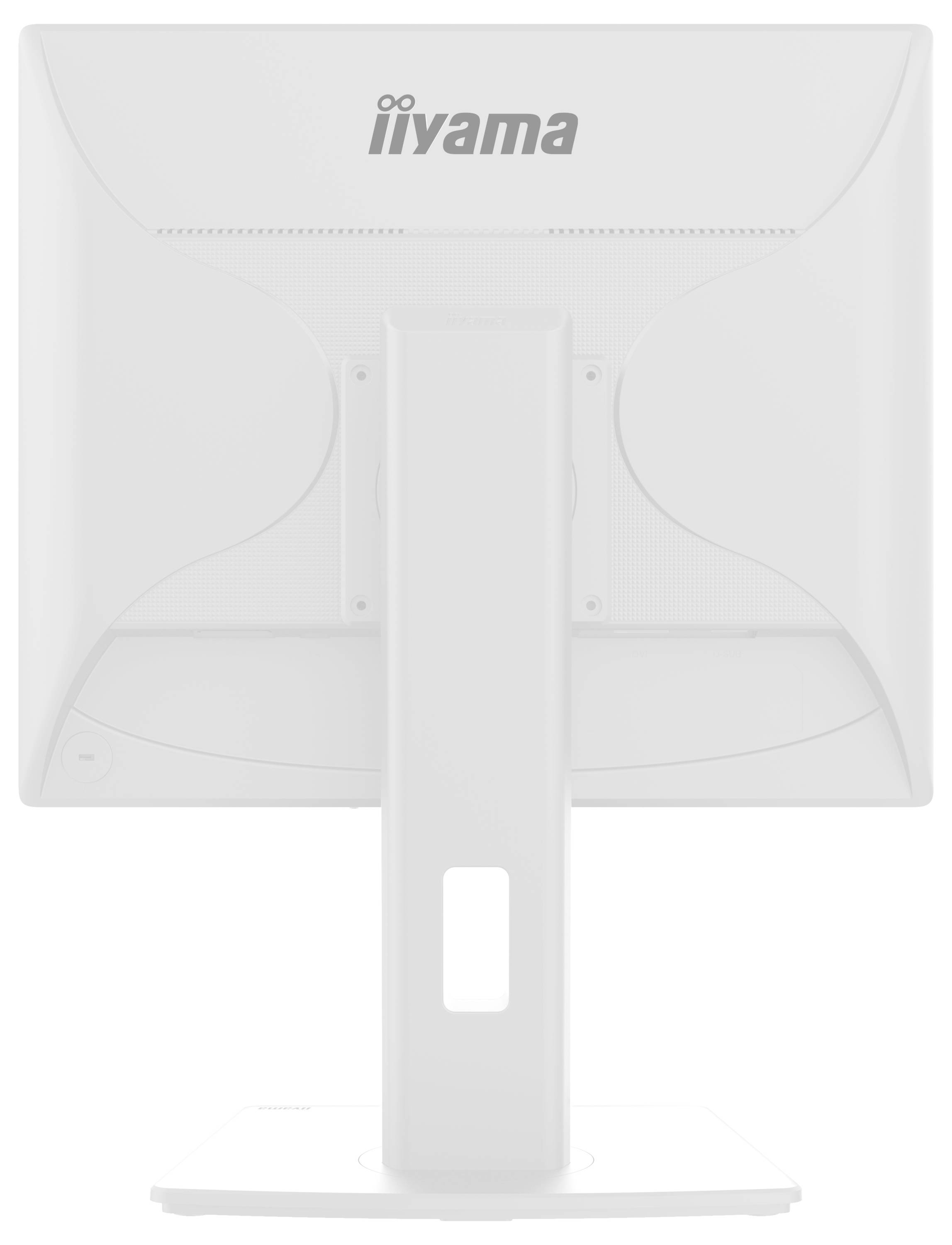 Un moniteur d'ordinateur affichant les spécifications : 'iiyama ProLite XUB2490HSUH', écran IPS 24 pouces, résolution 1920x1080, webcam intégrée 5MP et haut-parleurs.