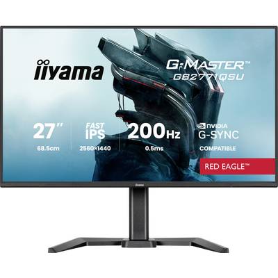 Moniteur iiyama G-Master GB2770QSU, 27 pouces Fast IPS, résolution 2560x1440, taux de rafraîchissement 200Hz, compatible NVIDIA G-SYNC, série Red Eagle.