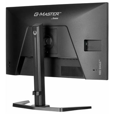 Vue latérale d'un écran d'ordinateur fin au design épuré sur un pied, mettant en avant son profil ultra-mince et son aspect moderne.