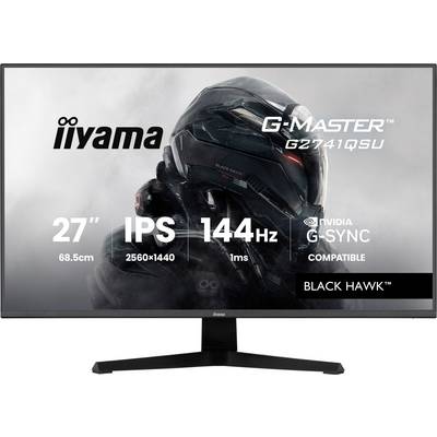 Moniteur iiyama G-Master G2741QSU 27", résolution 2560x1440, IPS, 144Hz, temps de réponse 1ms, compatible NVIDIA G-SYNC, modèle Black Hawk.