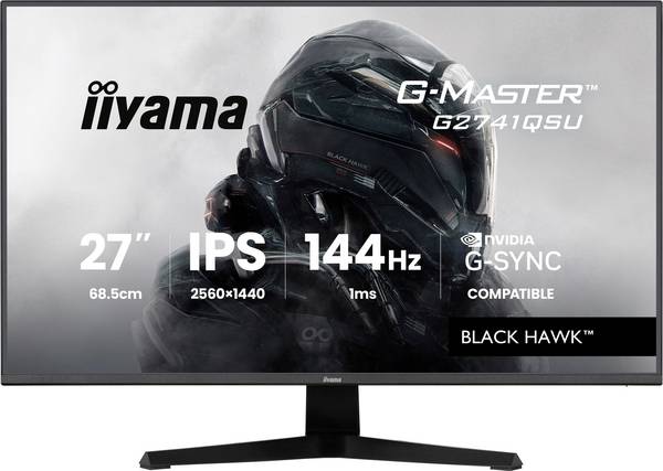Moniteur gaming Iiyama 27" IPS Gaming, G-Master Black Hawk, Fre  CEE D (A - G) 68.6 cm 27 pouces  2560 x 1440 pixels 16:9 1 ms HDMI™ IPS LED