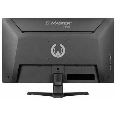 Un moniteur noir orienté vers l'arrière avec le texte « G-Master by Iiyama » en haut et « Black Hawk » sur le côté.