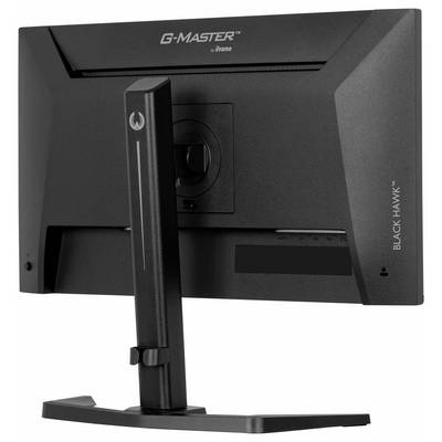 Un moniteur d'ordinateur noir au design épuré, intitulé « G-Master ». Le nom du modèle « Black Hawk » est imprimé sur le côté de l'écran.