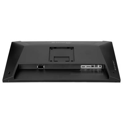 L'image montre l'arrière d'un moniteur G-Master. Elle comprend plusieurs ports tels que HDMI, DisplayPort et USB, situés en bas à droite.