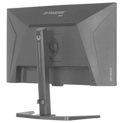 Un moniteur montré de l'arrière, affichant son support et les détails de conception arrière. La marque « G-Master » et le nom du modèle « RED EAGLE » sont visibles.
