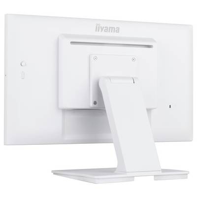 Un moniteur iiyama blanc vu de l'arrière, montrant le support et la zone de montage.