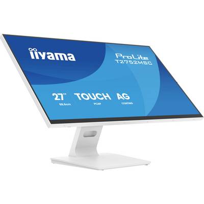 Moniteur informatique à écran tactile affichant « ProLite T2752MSC » avec un écran de 27 pouces, doté de la technologie tactile PCAP et d'un revêtement AG.