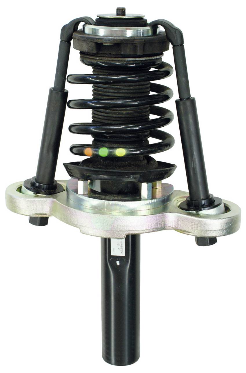 Ensemble de jambe de suspension automobile avec ressort hélicoïdal et amortisseurs, essentiel pour la stabilité du véhicule et une conduite souple.