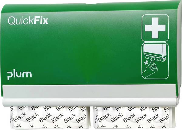 PLUM QUICKFIX Pflaster-Dispenser, Black mit 2x45 Stück 3566 CH Distributeur de pansement (L x l x H) 230 x 230 x 135 mm