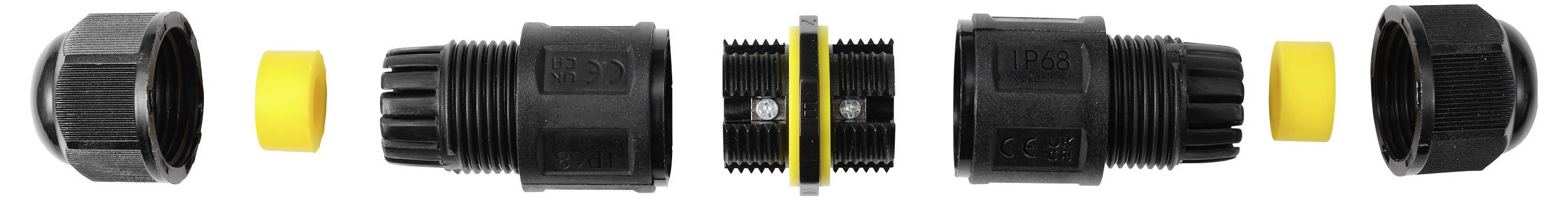 Connecteur de câble TRU COMPONENTS IP68 étanche, contact à vis 5 broches, 0,5-2,5 mm² TC-14745224 noir TRU COMPONENTS Co-5
