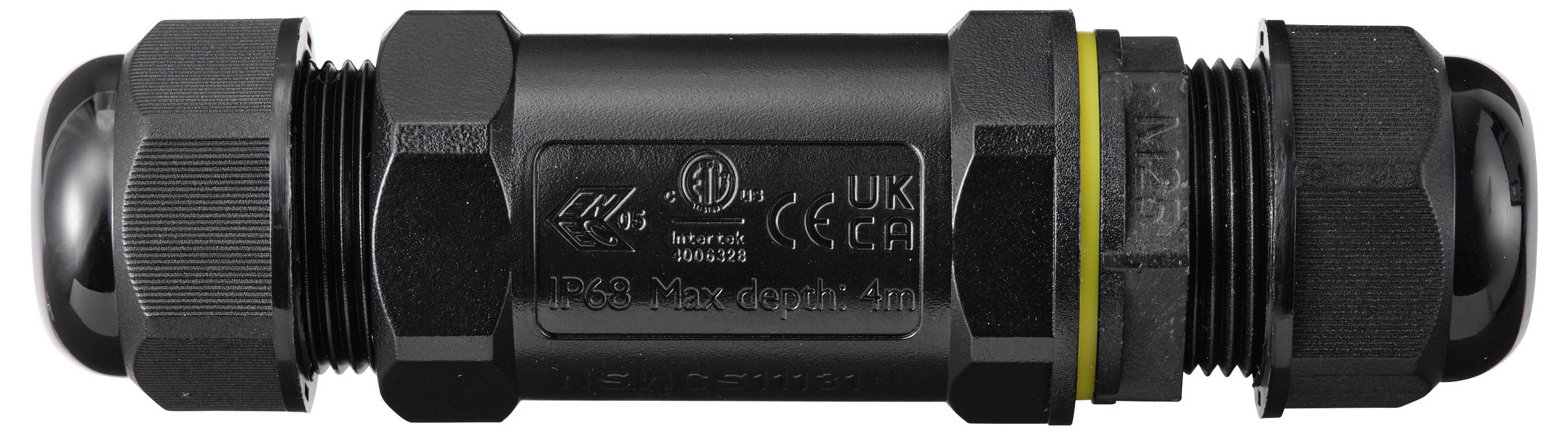 Connecteur de câble TRU COMPONENTS IP68 étanche, contact à vis 3 broches, 0,5-4,0 mm² TC-14745228 noir TRU COMPONENTS Co-3