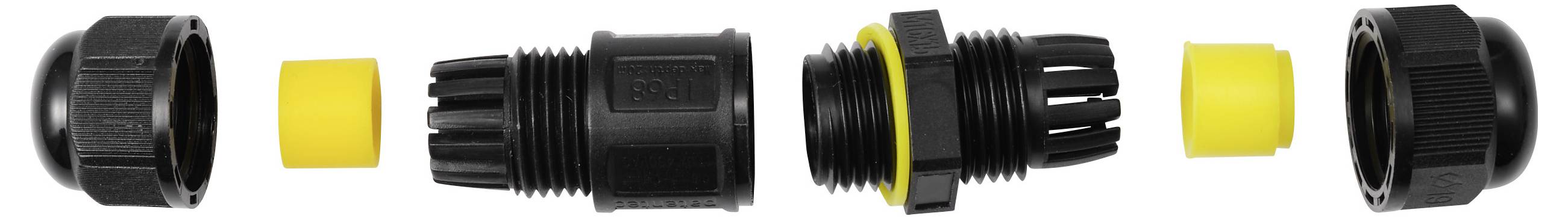 Connecteur de câble TRU COMPONENTS IP68 étanche, contact à vis 2 broches, 0,5-1,5 mm² TC-14745232 noir TRU COMPONENTS Co-5