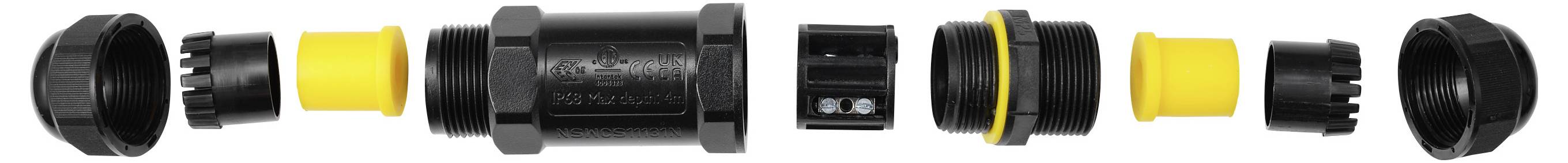 Connecteur de câble TRU COMPONENTS IP68 étanche, contact à vis 5 broches, 0,5-4,0 mm² TC-14745248 noir TRU COMPONENTS Co-5