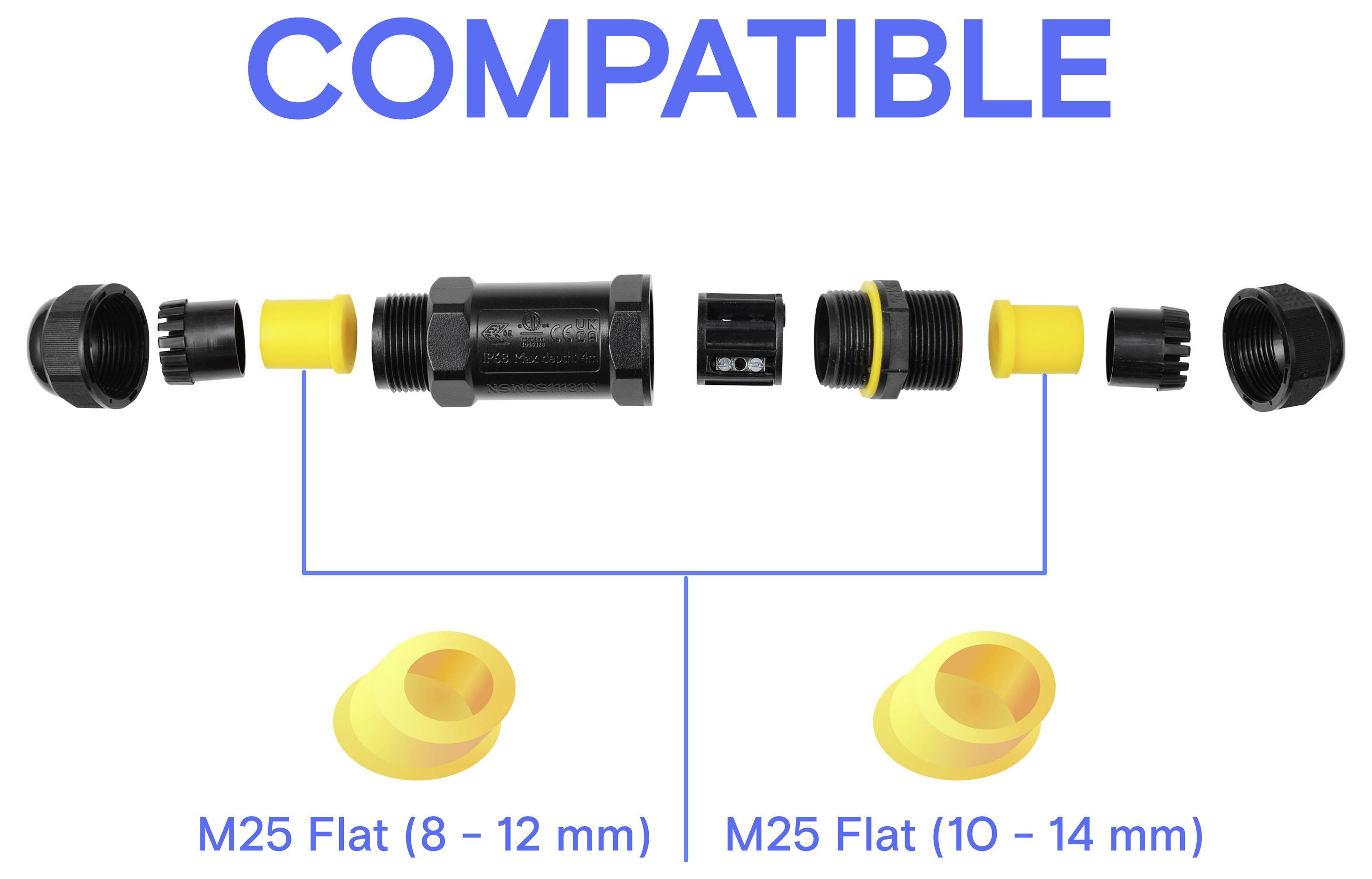 Connecteur de câble TRU COMPONENTS IP68 étanche, contact à vis 5 broches, 0,5-4,0 mm² TC-14745248 noir TRU COMPONENTS Co-7