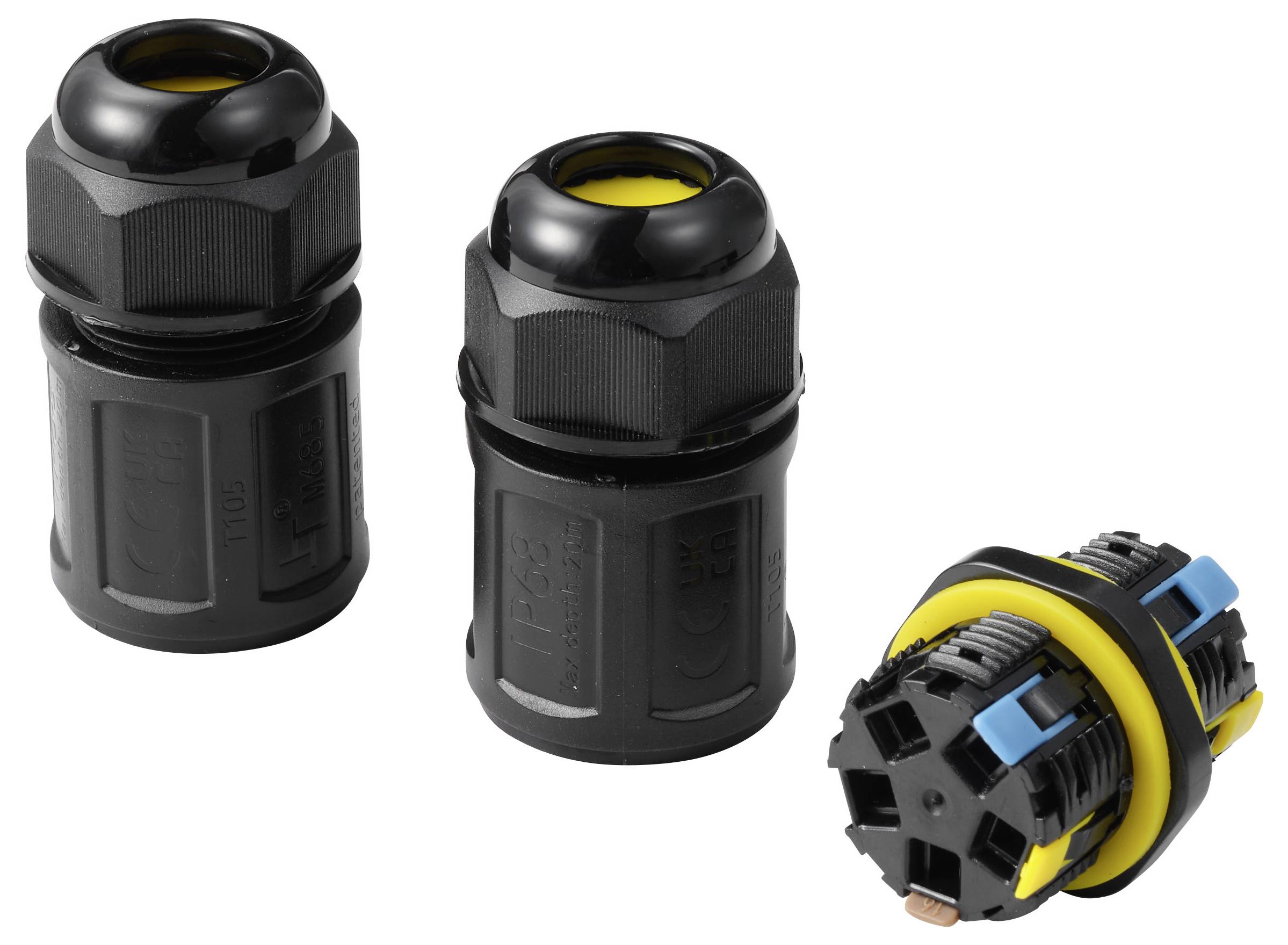 Connecteur de câble TRU COMPONENTS IP68 étanche, push-in 3 broches, 0,5-4,0 mm² TC-14745252 noir TRU COMPONENTS Contenu:-4