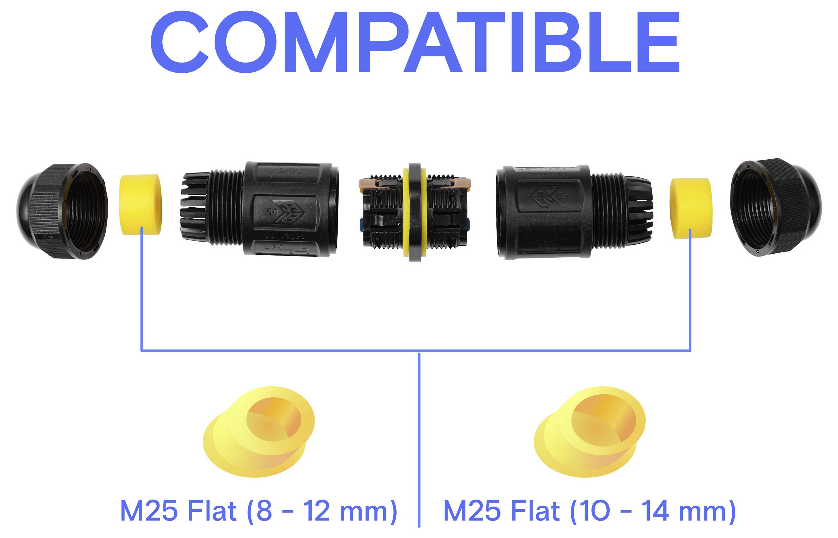 Connecteur de câble TRU COMPONENTS IP68 étanche, push-in 3 broches, 0,5-4,0 mm² TC-14745252 noir TRU COMPONENTS Contenu:-7