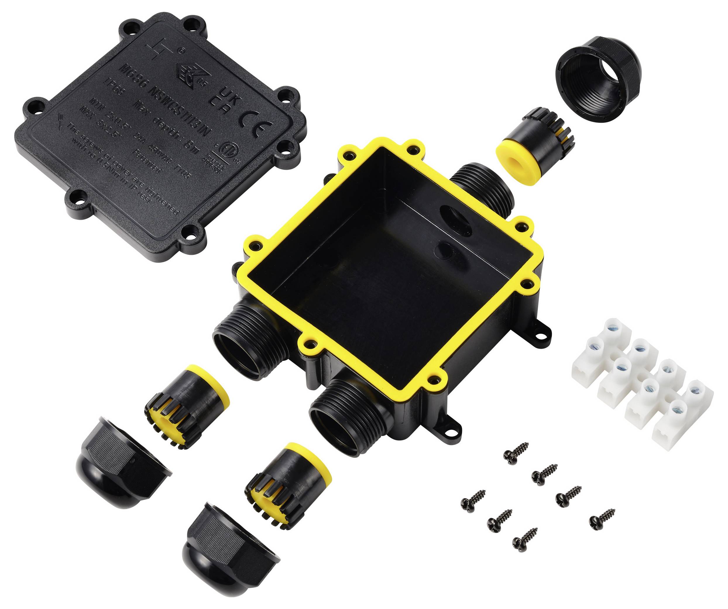 Boîte de déflecteur TRU COMPONENTS IP68 étanche, 3 entrées, 0,5-4,0 mm² TC-14745288 noir TRU COMPONENTS Contenu: 1 pc(s)-3