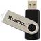 Un lecteur flash USB noir et argenté avec le logo 'XLYNE' sur un capuchon pivotant.