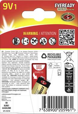 Eveready E304396500 Pile 6LR61 (9V) 9 V 1 pc(s)