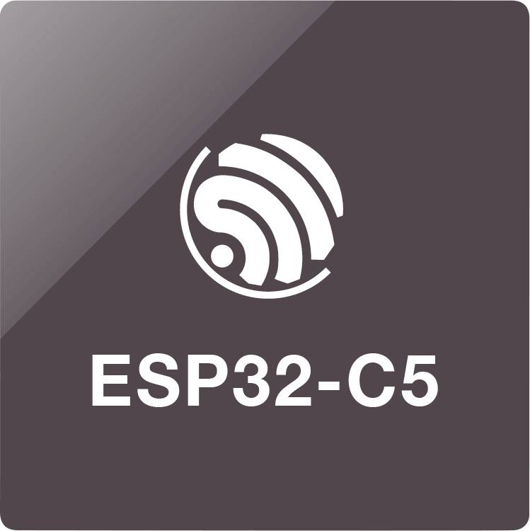 Logo « ESP32-C5 » présentant un symbole Wi-Fi stylisé sur un fond sombre.