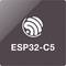 Logo « ESP32-C5 » présentant un symbole Wi-Fi stylisé sur un fond sombre.