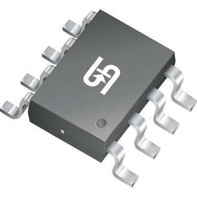 Une puce de circuit intégré noire avec les lettres « GA » imprimées sur le dessus, dotée de huit broches métalliques s'étendant des côtés.