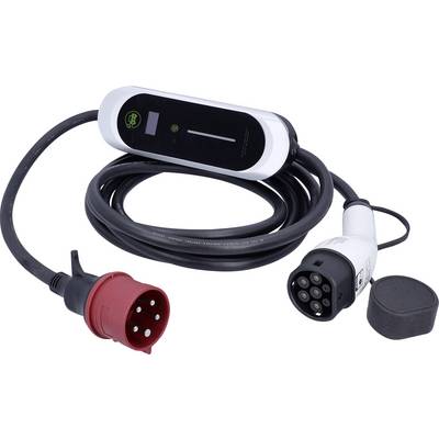 Lampe de travail LED bleue portable avec support métallique, dotée d'un panneau lumineux recouvert d'une grille et d'un câble d'alimentation enroulé à la base.
