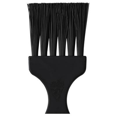 Brosse en plastique noir avec des poils denses et une large poignée plate ou base de racloir