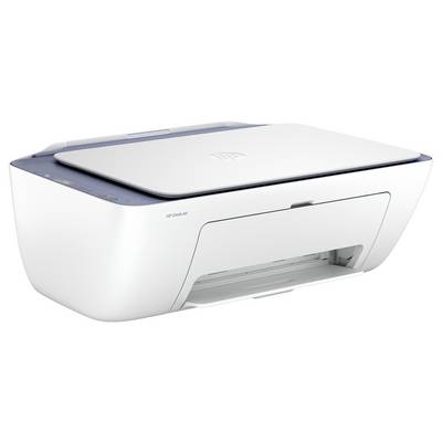 Une imprimante multifonction blanche avec un scanner à plat sur le dessus, des boutons de contrôle sur la façade avant à gauche, et un bac à papier en bas.