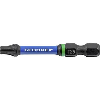 Embout Torx T25 par Gedore, doté d'un corps bleu avec une bande verte, utilisé pour enfoncer les vis à tête Torx T25.