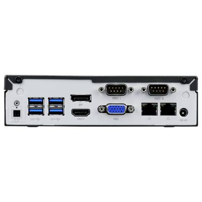 Le panneau arrière de l'ordinateur présente divers ports : quatre ports USB, DP, HDMI, VGA, deux ports série et deux ports réseau.