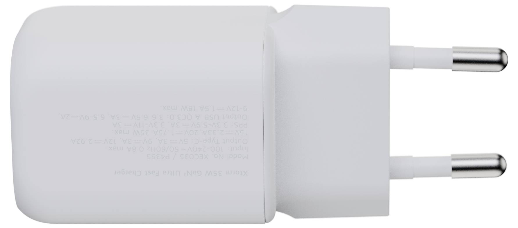 XTORM Ultra Wall Chargeur USB 35 W 1x USB-C®, 1x USB-A Quick Charge 3.0 blanc GaN-10