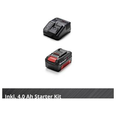 Kit de démarrage Einhell 4.0 Ah » avec chargeur et batterie illustrés.