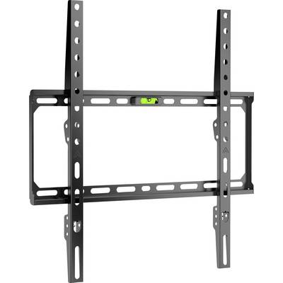 Support mural plat pour téléviseurs avec supports réglables et niveau à bulle intégré pour un alignement précis.