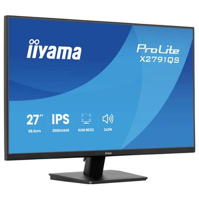 Écran informatique affichant la marque « iiyama » et le modèle « ProLite X2791QS », équipé d'un écran IPS de 27 pouces et d'une résolution de 2560x1440.