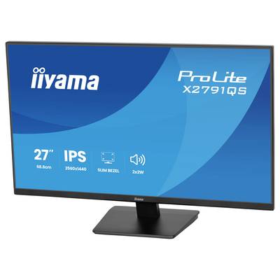 Moniteur iiyama ProLite X2791QS noir de 27 pouces, doté d'une résolution 2560x1440, d'un panneau IPS, de bordures fines et de 2 haut-parleurs de 2W.