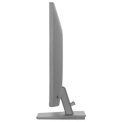 Vue de côté d'un moniteur d'ordinateur moderne et élancé sur son support, mettant en évidence son profil fin et son design minimaliste.