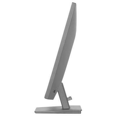 Un moniteur informatique moderne et fin présenté en vue de profil, mettant en évidence son design élancé et son support minimaliste.