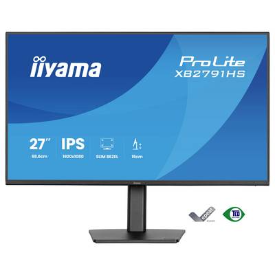 Moniteur iiyama ProLite XB2791HS, 27 pouces, IPS, résolution 1920x1080, cadre fin, ajustement en hauteur de 15cm, design ergonomique.