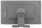 « Vue arrière d'un moniteur d'ordinateur avec un support large et rectangulaire et un panneau de boutons visible sur le côté gauche. Logo de marque centré sur le support. »