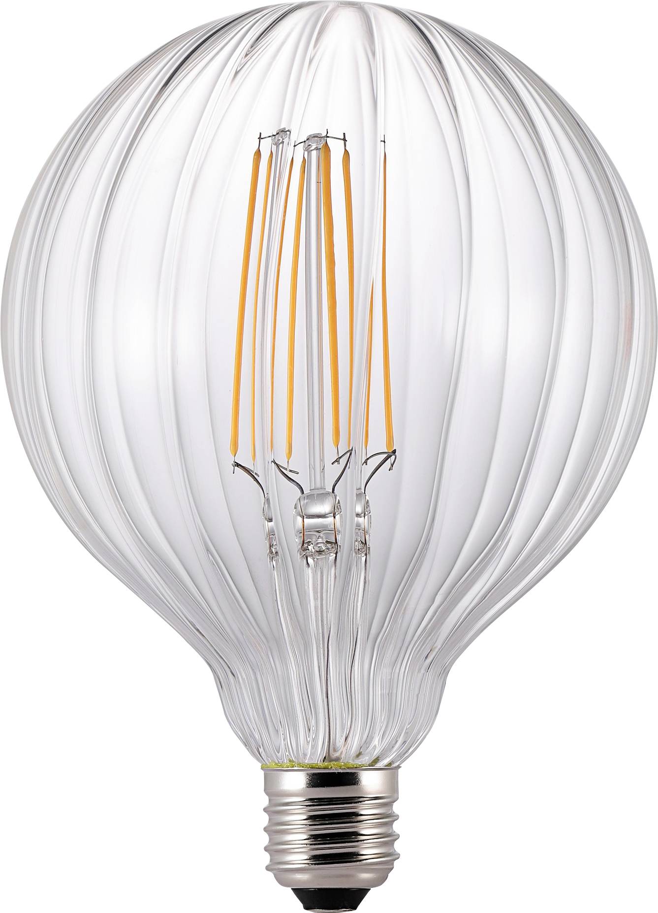 Une ampoule LED de style vintage transparent avec filament apparent, conçue pour l'éclairage décoratif.