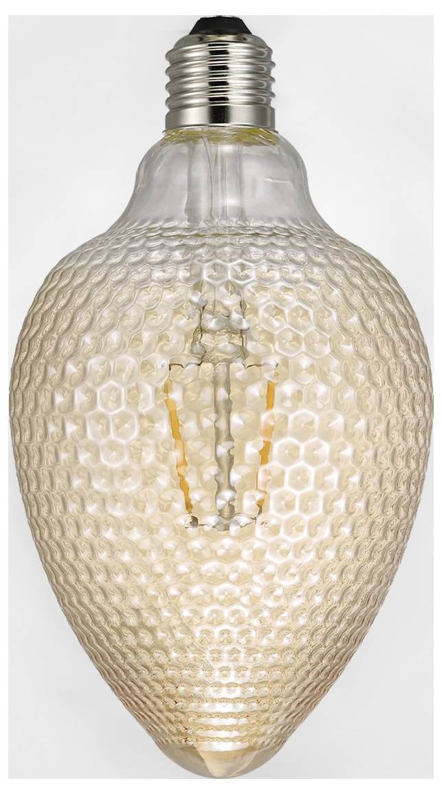 Une ampoule à motif en nid d'abeille avec un filament visible, conçue pour un éclairage ambiant décoratif.