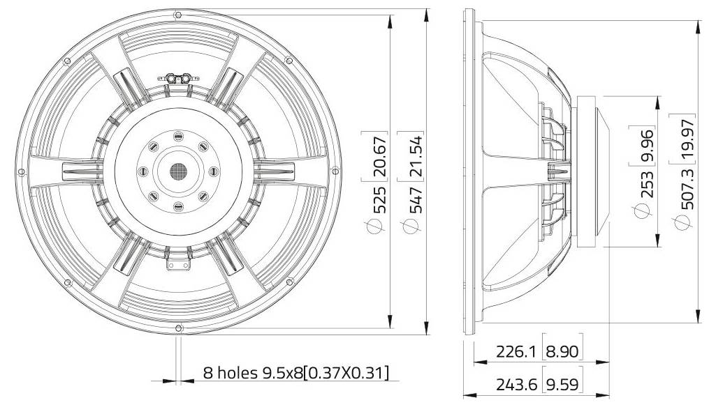 Lavoce SAF214.50 21 pouces Woofer 2000 W 8 Ω-2