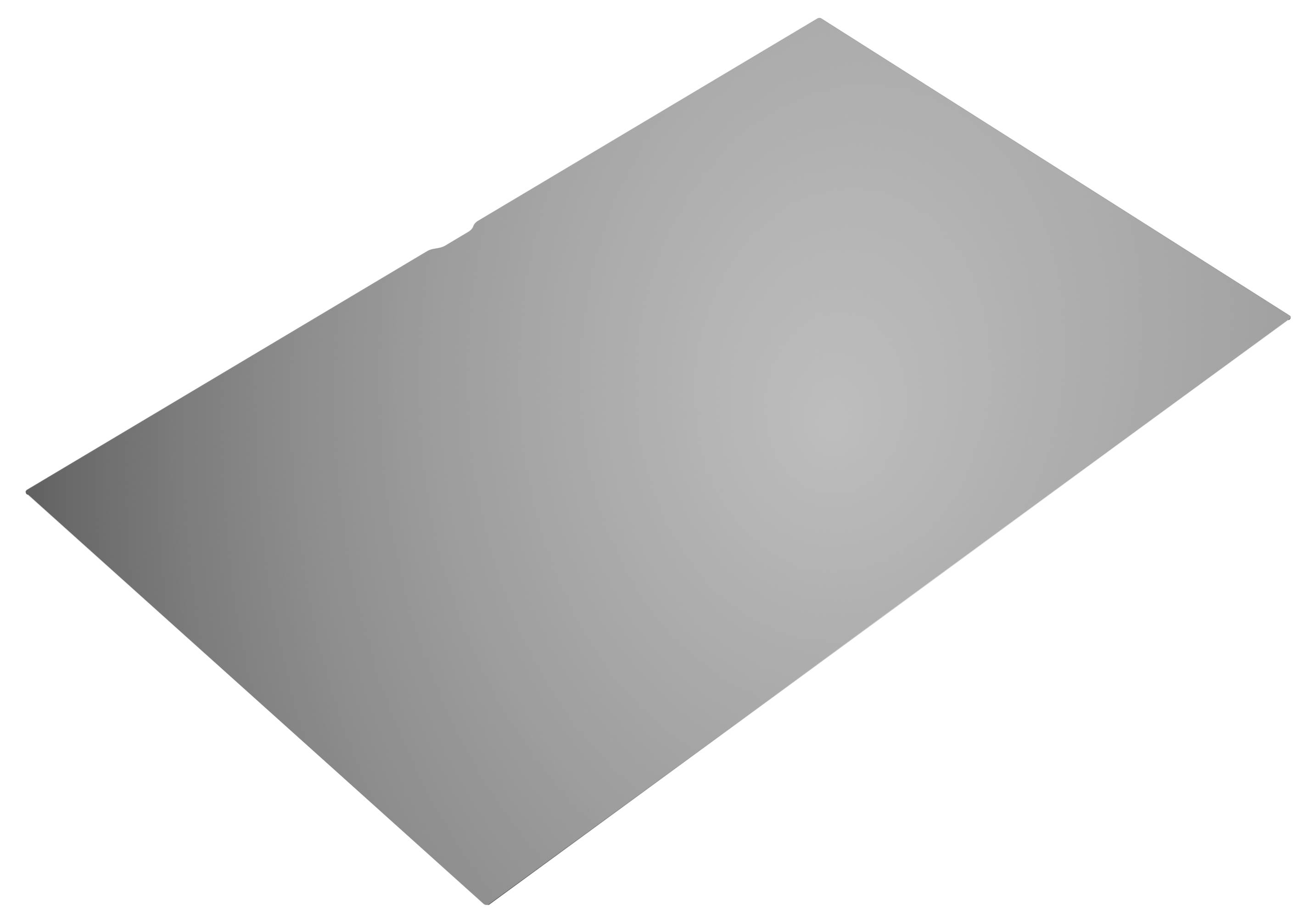 'Une surface rectangulaire, plate et grise.'