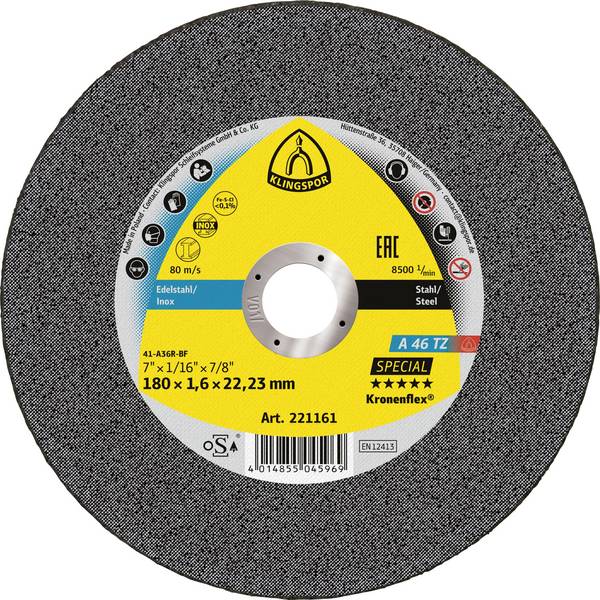 Klingspor A 46 TZ Special 221161 Disque à tronçonner 180 mm 25 pc(s) acier, acier inoxydable