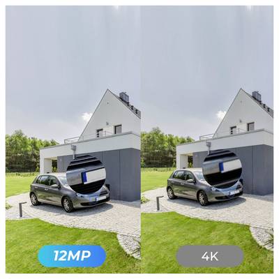 « Comparaison d'une maison sans HDR (à gauche) et avec HDR (à droite) : montre des détails et des couleurs améliorés. Texte : « Technologie HDR ». »