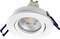 Un luminaire LED encastré blanc avec des clips de montage visibles, conçu pour une utilisation en intérieur.