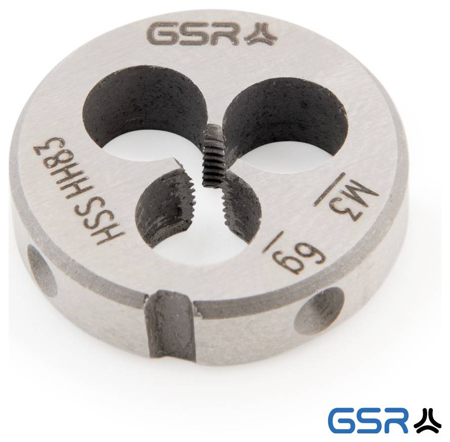 GSR B00402130 Filière métrique M3 filetage à droite DIN 223 HSS-3