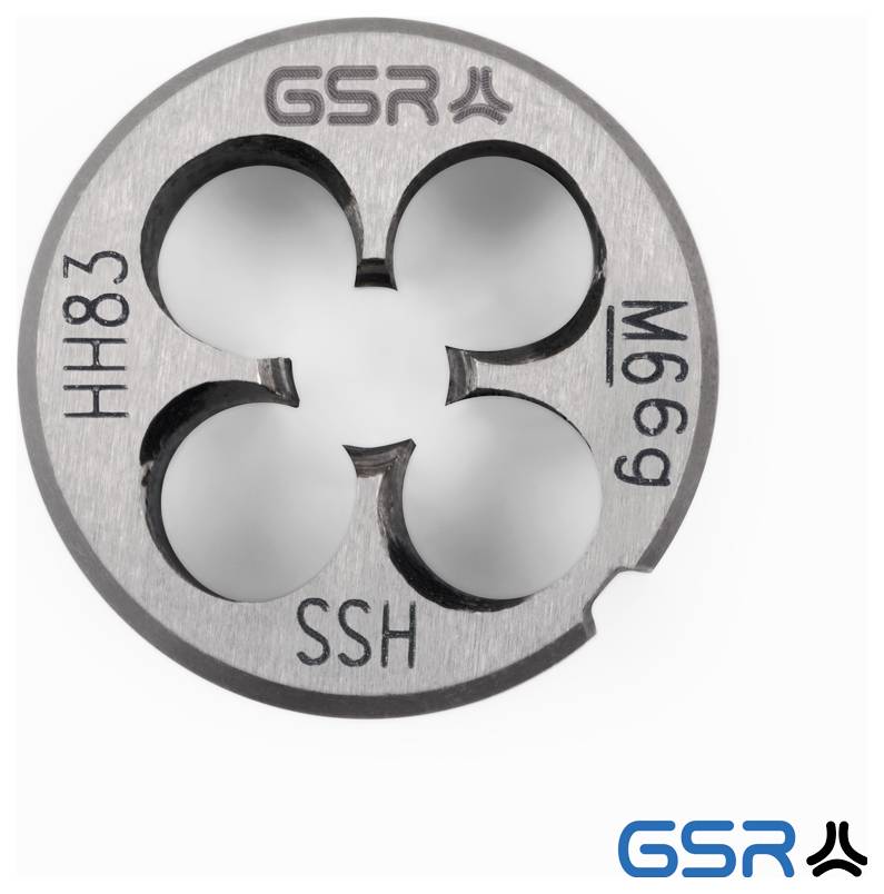 GSR B00402190 Filière métrique M6 filetage à droite DIN 223 HSS-1